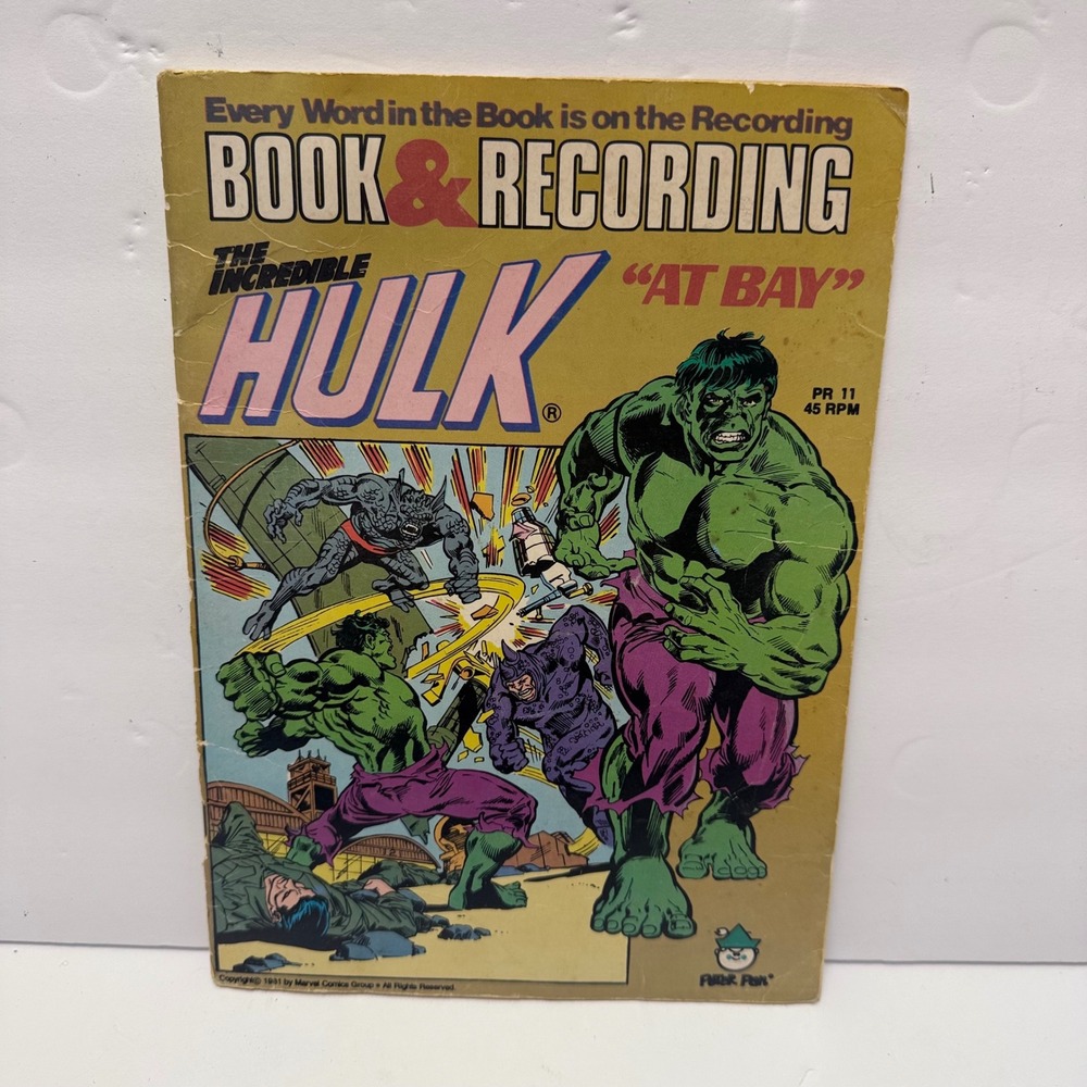 Peter Pan The Incredible Hulk Comic Book Record PR11 Green At Bay 1981 No Record